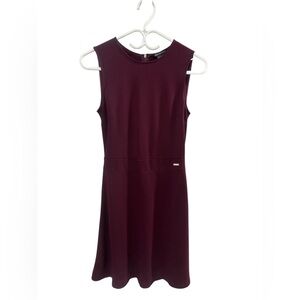 Armani Exchange Elegant Burgundy Sleeveless Dress